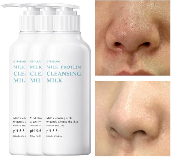 저자극 약산성 속보습 촉촉 아미노산 각질 피지 블랙헤드제거 클렌징 밀크, 3개, 200ml