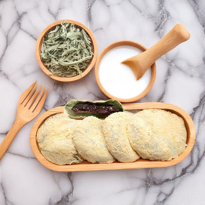 [떡DC몰] 쑥콩떡 팥앙금떡 오쟁이찹쌀떡 (60g30알) 1.8kg 굳지않는떡 식사대용 아이들간식떡, 2박스