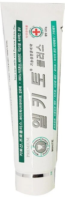 프리미엄 엘키토플러스 화이트치약 기능성전문치약, 220g, 8개 - 쿠팡