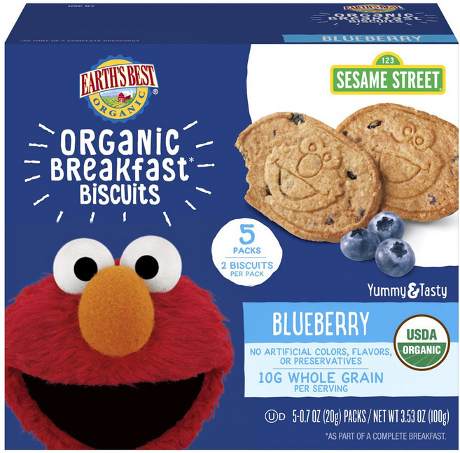 얼스베스트 세서미 스트리트 브렉퍼스트 비스킷, 1개, 블루베리(Blueberry), 100g