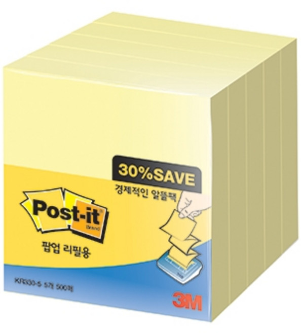 3M)포스트-잇 노트(KR330-5 알뜰팩/76*76mm)2개입
