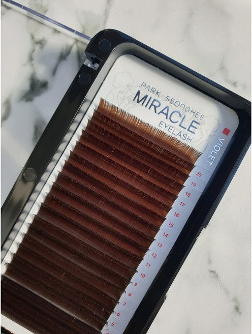 (당일발송) 미라클 더블에어(브라운) 플랫천연모 다크브라운 속눈썹연장재료, 12, JC컬(0.15), 1개