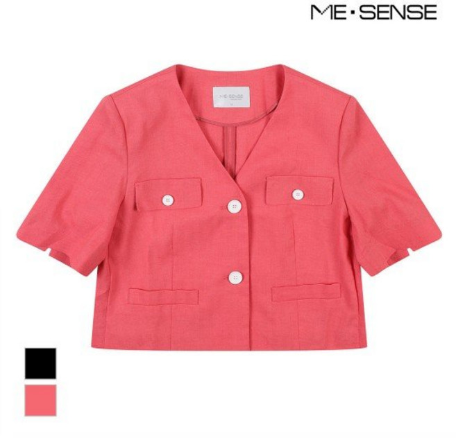 미센스 브이넥 단추포인트반팔 자켓MB26JKM117Z 1182994