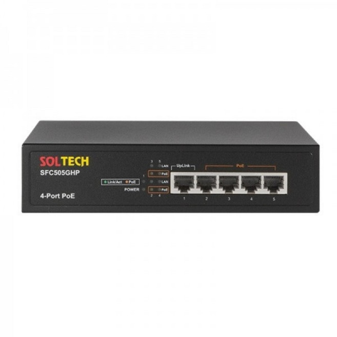 SOLTECH V2 스위치 1Gbps TP 5포트 PoE 4포트, SFC505GHP, 1개
