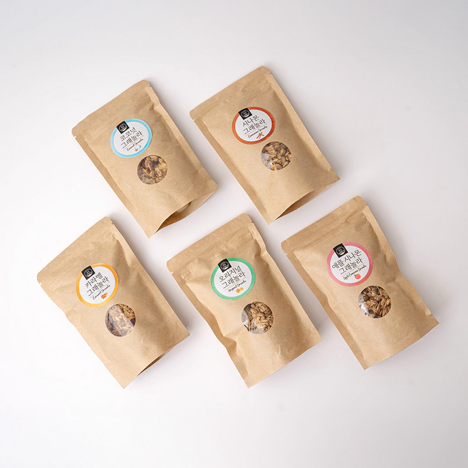 [간식더하기] 수제 바삭 그래놀라 80g 2종 세트 골라담기, 코코넛(80g), 카라멜(80g)