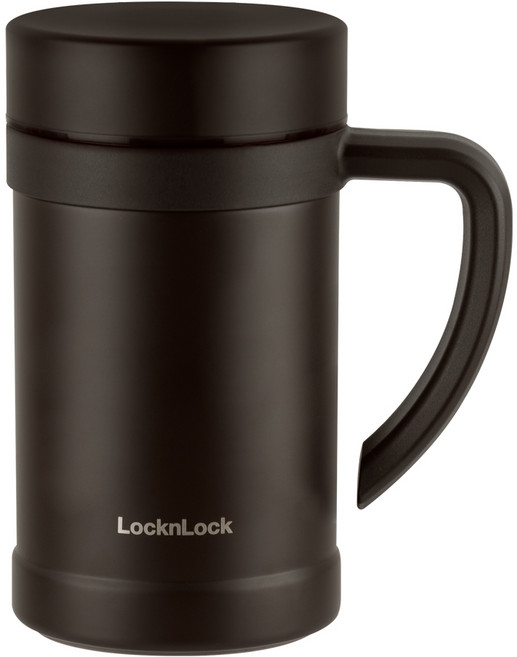 락앤락 모그 스텐 머그컵 텀블러, 블랙, 1개, 500ml