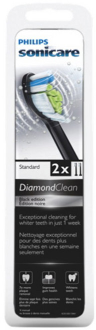 필립스 소닉케어 전동칫솔모 HX6062 94 1팩 2입 Black, 1개