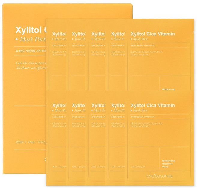 초세컨즈 자일리톨 시카 비타민 마스크팩 250ml, 1개, 10개입