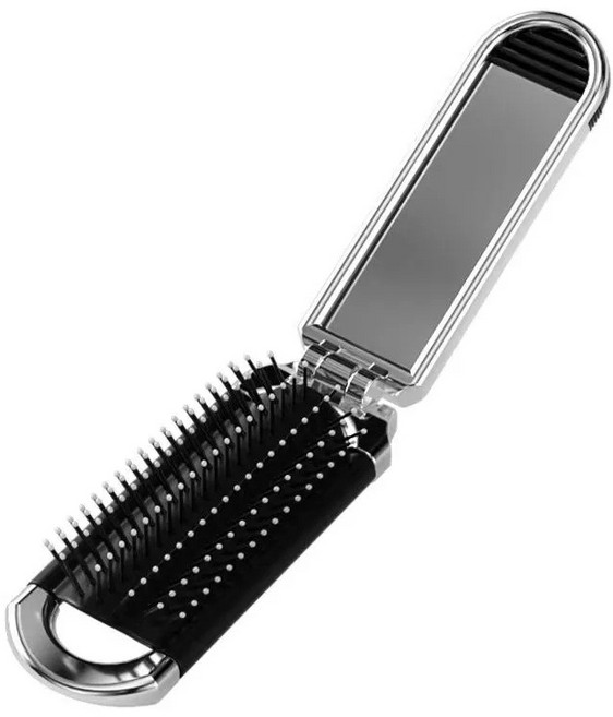 큐티 접이식 가정용 양용 간편식 심플 여성용 에어쿠션 에어백 빗, 1개, 실버크렉