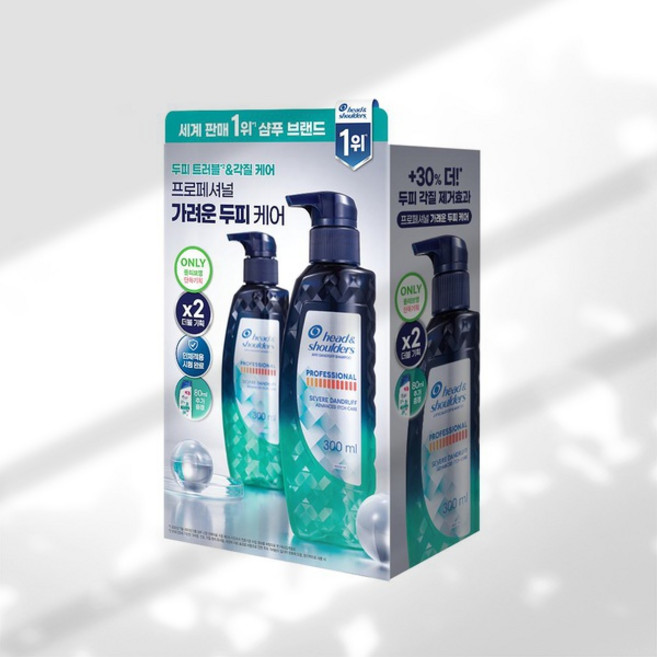 헤드앤숄더 프로페셔널 가려운두피케어 샴푸 300mL 2개입(+80mL), 1세트