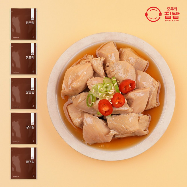 모두의집밥 국내산 냉장 닭가슴살 장조림, 5개, 240g