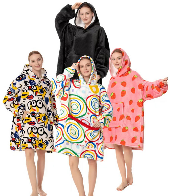 널본다 후드 담요 입는 담요 극세사 블랭킷 방콕 집순이 담요 수면잠옷 캠핑담요