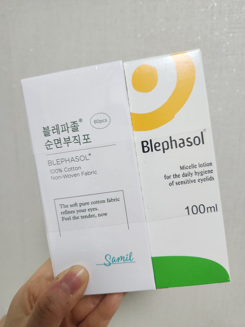 눈세정제 눈꺼풀세정제 블레파졸 아이리무버 순면부직포 마이봄샘청소 특별한 100ml 80매, 80개