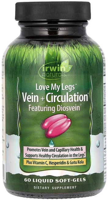 어윈네츄럴 Love My Legs 정맥 + 순환 액상 소프트젤 60정, IRW40251, 1개 - 쿠팡