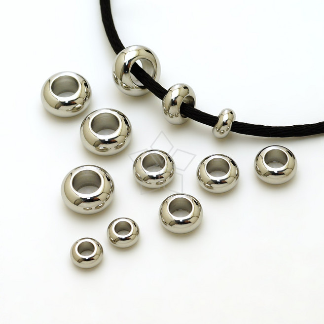 [엔비즈] 써지컬스틸 스무스론델 도넛비즈 6/8/10mm 써지컬 악세사리 부자재