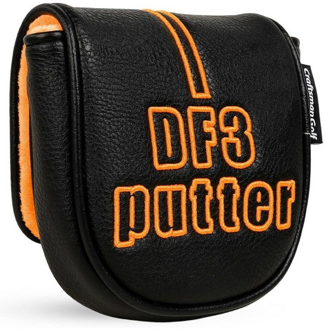 Craftsman Golf 센터 샤프트 말렛 오렌지 DF3 자수 블랙 퍼터 헤드커버 헤드 커버 프로텍터 케이스 L.A.B. 마그네틱 클로저 336252 8796134072