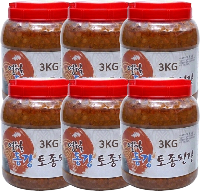 영월동강 시골 집된장 (3kg) 재래식 토종 된장, 6개, 3kg, 구수한맛