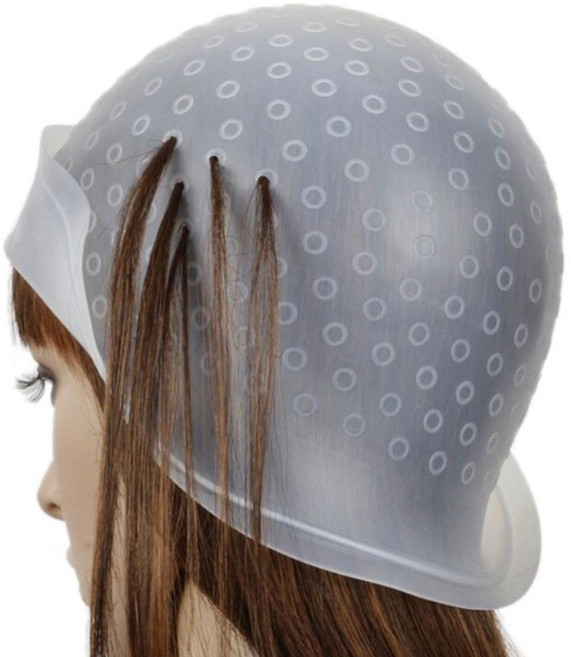 염색 브릿지 하이라이트 헤어캡 실리콘 탈색 셀프, 1개