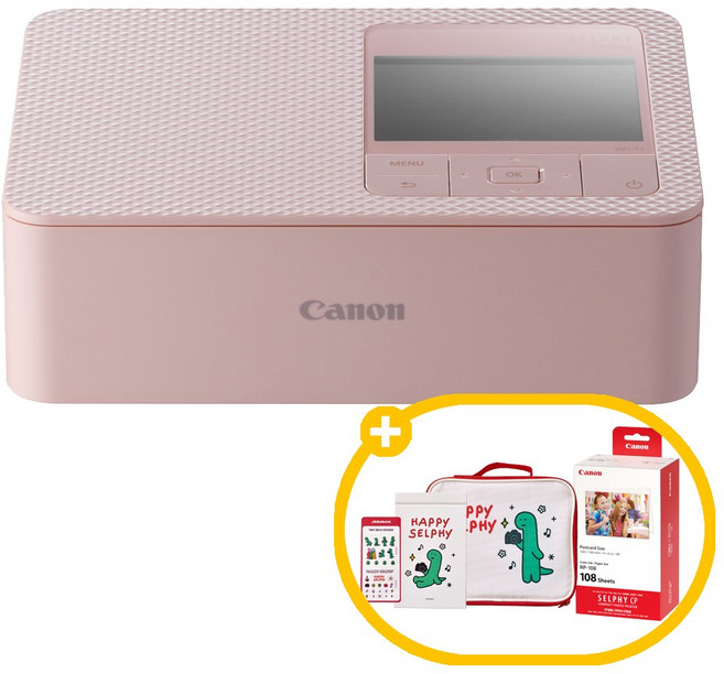 캐논코리아 정품 셀피 CP1500 + 인화지 RP-108 + 조구만 한정판 패키지, 핑크