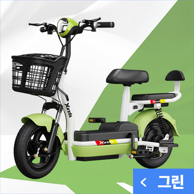 [멜톡] 프리미엄 전기 자전거 바이크 자토바이 배터리 전동 배달용 라이딩 오토바이 바이크, 플래그십 24A배터리 100km주행 - 그린