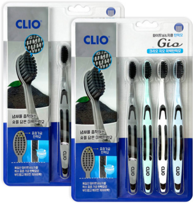 크리오 지오 미백탄력모 화이트닝&차콜 4입 x 2개(총8개입), 1세트, 4개입, 일반모