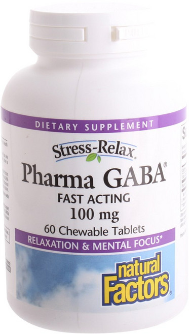 natural Factors GABA放鬆咀嚼片 100mg, 1罐, 60顆