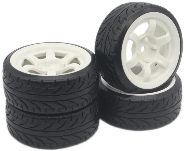 4개입 RC 1:10 드리프트 카 플라스틱 휠 림 및 타이어 HSP 94123/94122/94103/D4/D3용 블랙 63MM, 09 1002W-9015