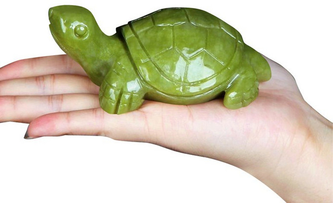 JINGHENG 천연옥거북이조각장식품돈들어오는복장수행운인테리어공예, A - 8CM 녹색
