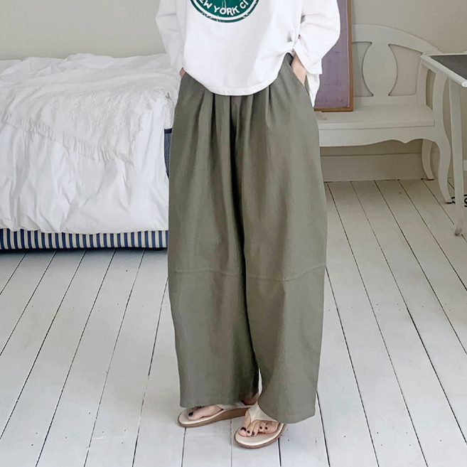 애플망고옷장 빅사이즈 2592 와이드 통 배기밴딩 호박바지 항아리팬츠