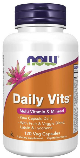 NOW Foods Daily Vits綜合維他命礦物質素食膠囊, 1罐, 120錠
