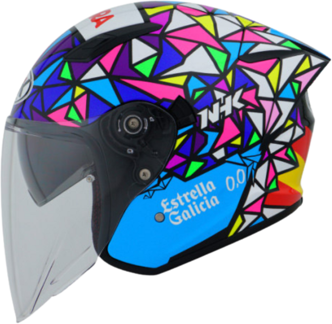 NHK S1 GP PRO 그래픽 시리즈 헬멧 듀얼바이저 오픈 페이스 하이바 오토바이 바이크 닌자 게이샤, 앙헬피케라스 블랙