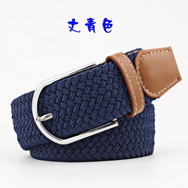 千雷文創精品 彈力編織針扣皮帶，休閒帆布腰帶