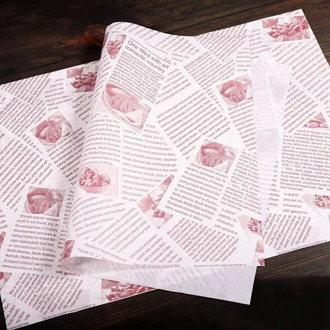 붙지 않는 신문 스타일 식품 포장지 종이 왁스 내유성 베이킹, 06 Type F, 1개