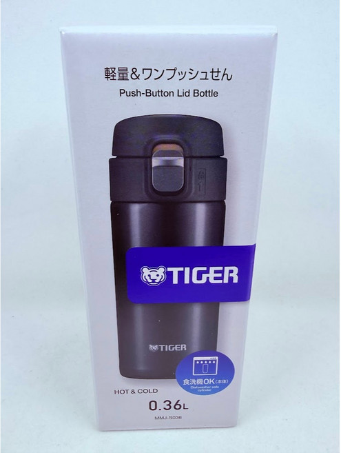 TIGER 彈蓋式不銹鋼真空保溫瓶 0.36L, 珠光黑, 1個, 360ml