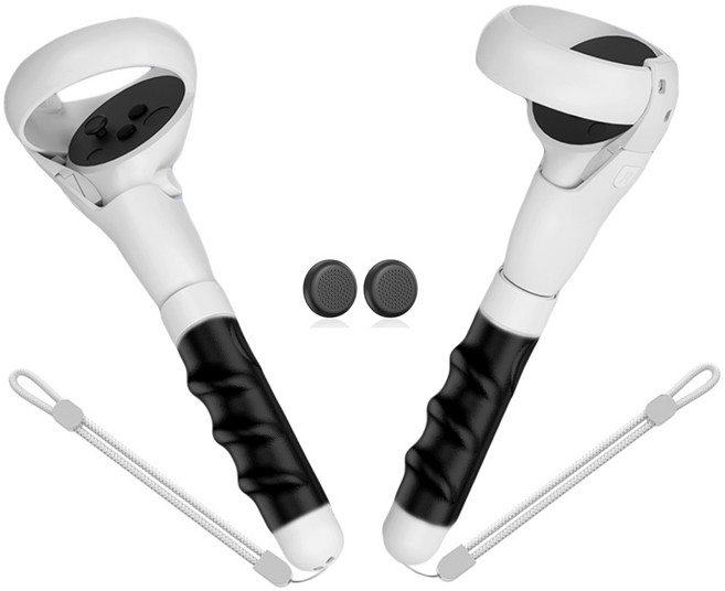 메타 퀘스트 2/3/3S 컨트롤러 그립 VR 게임 액세서리를 위한 확장된 손잡이 스틱을 가진 2-IN-1 확장된 긴 팔&손잡이 부속품과 호환, 1개, For Meta Quest 2