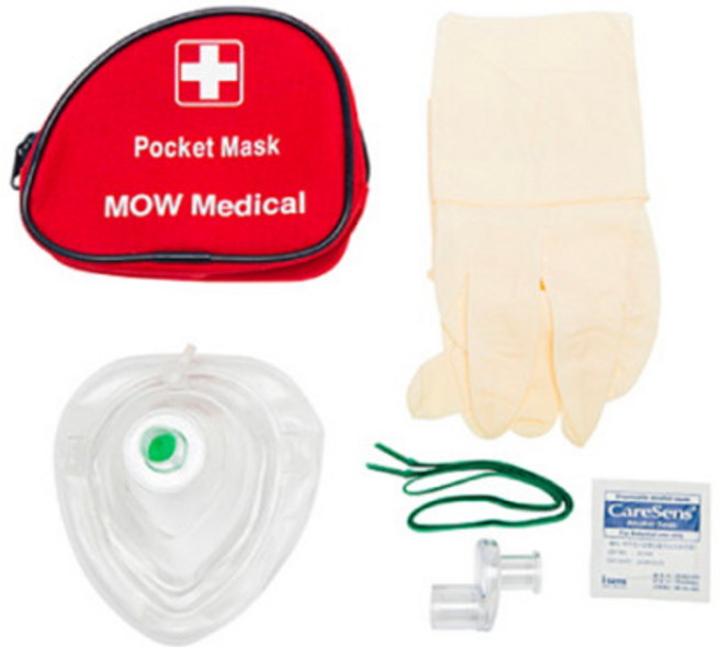 인공호흡 실리콘 포켓마스크 CPR마스크 MR071 모우메디칼, 1개