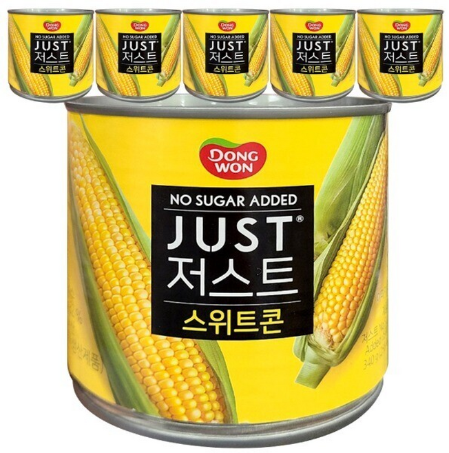 동원 저스트 노슈가 스위트콘 옥수수콘 옥수수캔, 340g, 6개