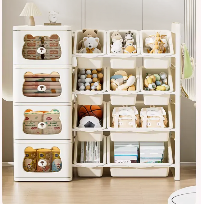 베어 유아 장난감 수납장, 1개, 아이보리