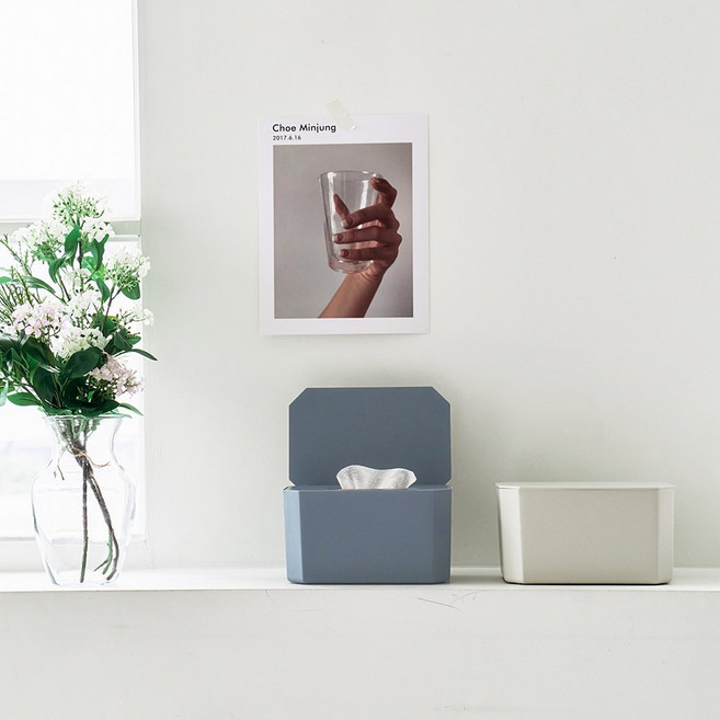 리빙플랜트 대형 물티슈케이스 인테리어소품 수분방지커버 이중캡 밀폐형 디스펜서, 물티슈케이스 아이보리, 1개