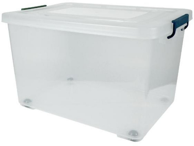 스페이스에디터 투명 베이직 리빙박스 120L, 다크블루, 1개