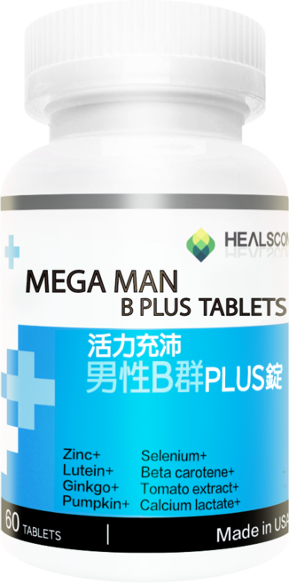 HealScon Mega Man B Plus Tablets 男性B群plus錠 60錠, 1個, 60顆