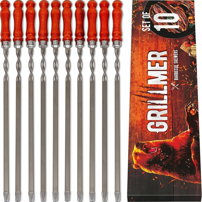 스테인리스 스틸 케밥 스틱 u2014 시시 6인치 꼬치 피카냐 바비큐 23 카밥, 22 Inches, 6