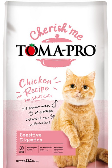 TOMA-PRO 雞肉配方 成貓 敏感消化處方飼料, 13.2 lbs (6kg), 1個, 雞肉