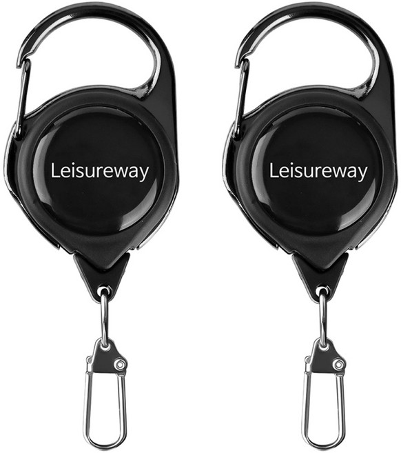 레저웨이 86cm 자동 릴 와이어 키링 핀온릴 2개