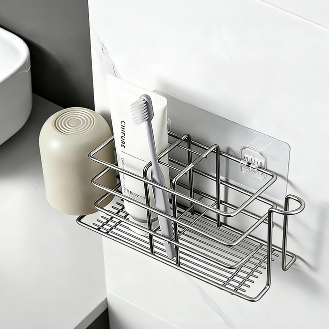 디엔피오 304 스텐 칫솔꽂이 욕실 화장실 칫솔거치대, 실버, 1개