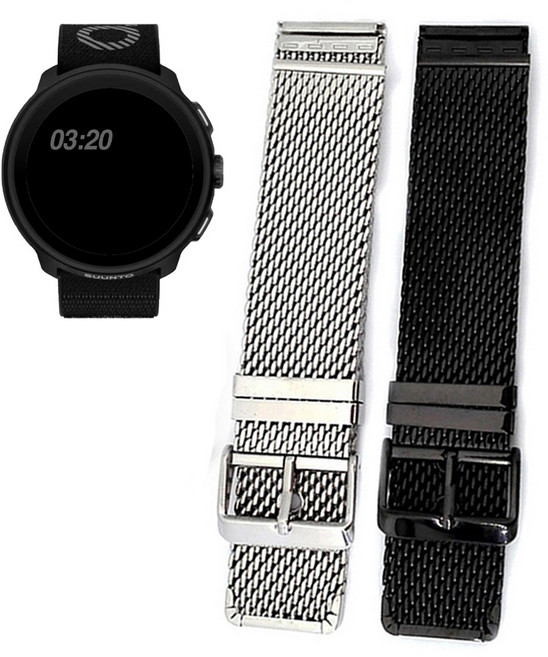 SUUNTO RUN 순토런 메탈줄 호환 메쉬 벨트버클 스트랩, 1. ME15BK22 블랙, 1개