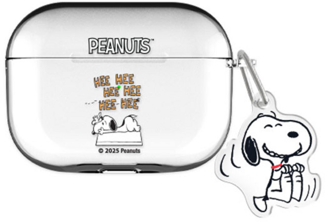 스누피 에어팟프로2/에어팟3/에어팟4 클리어 케이스 +아크릴키링 세트, 빈티지 스누피 하루_구경, AirPods Pro(2세대), 1개