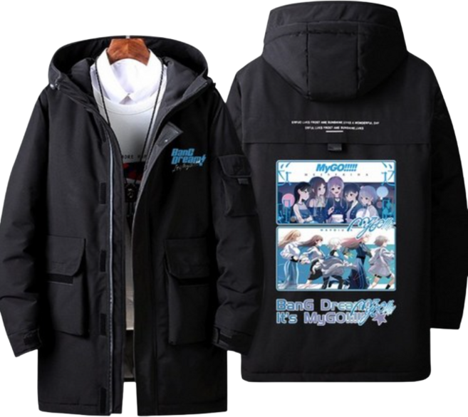 뱅드림 마이고 긴팔 긴소매 후드 자켓 외투 바람막이 캐쥬얼 남녀공용 굿즈