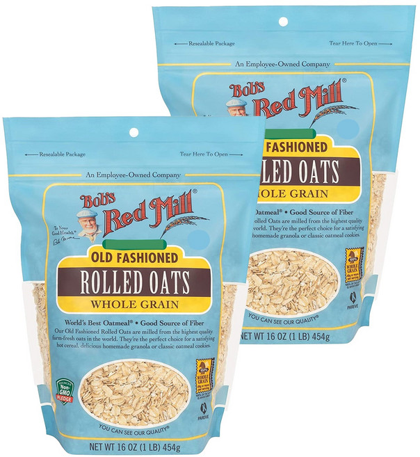 밥스레드밀 올드 패션드 롤드 오트 홀 그레인, 454g, 2개