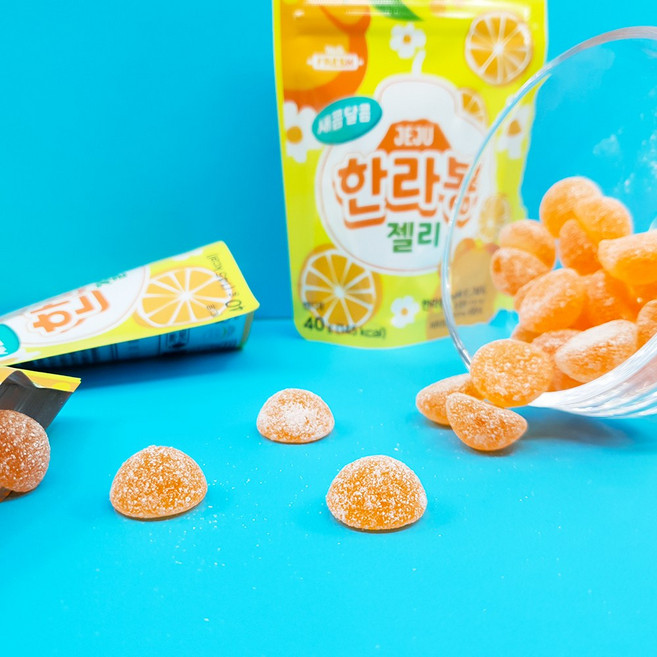 새콤달콤 제주 한라봉 젤리 파우치 40g x 4개 아이들간식 어린이집간식